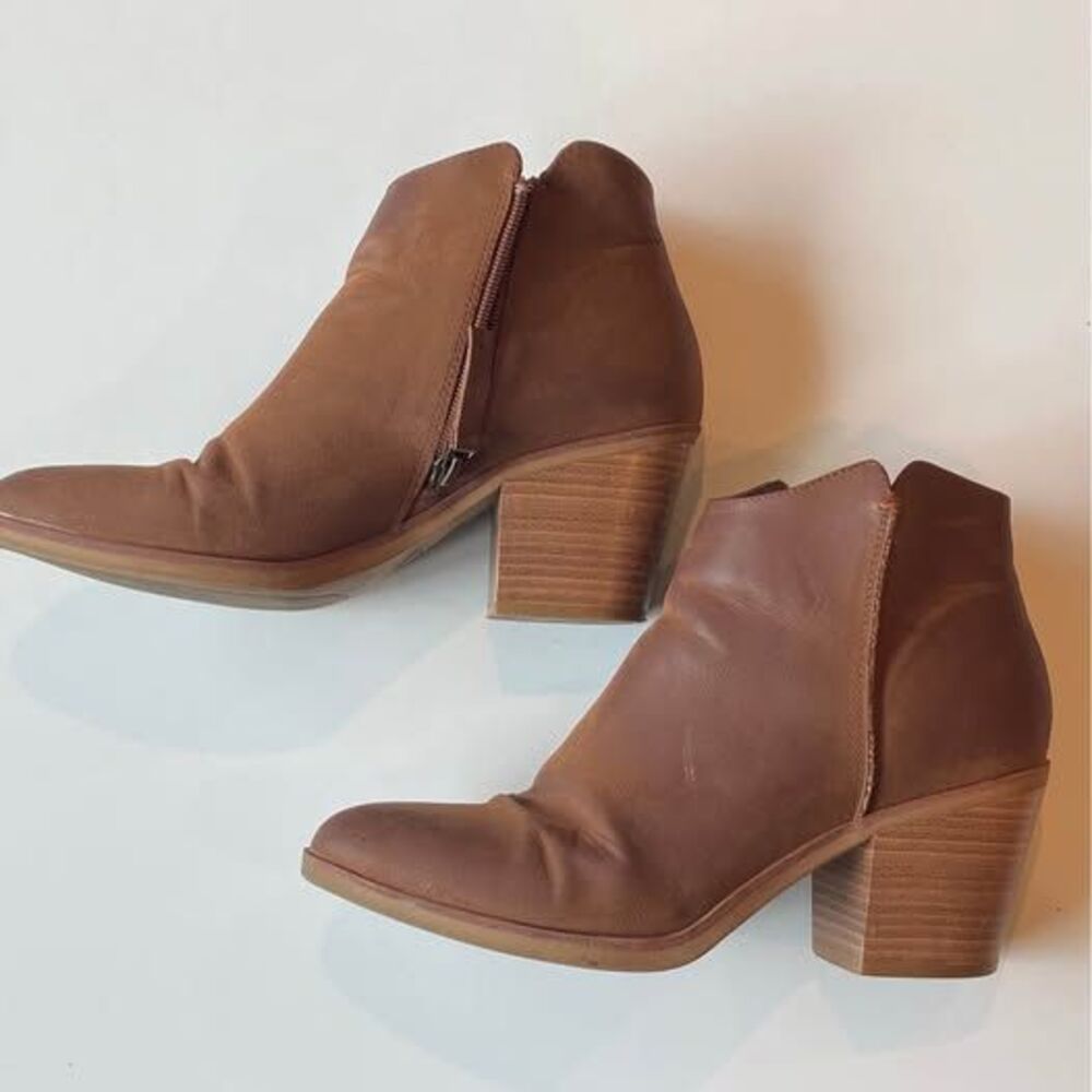 Womens suede mia booties ankle zip up 7.5 brown